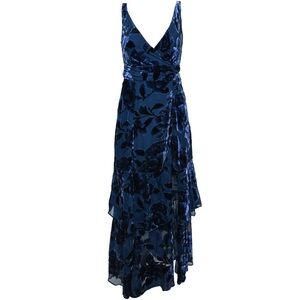 Elegant Blue Floral Maxi Dress